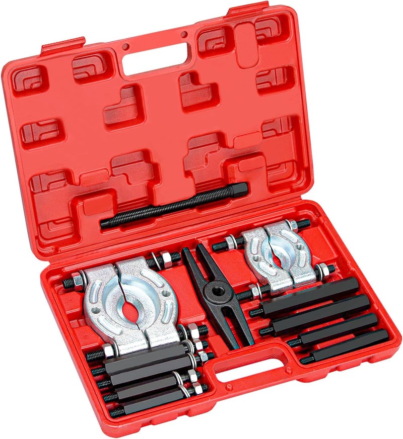 Bicos 12pcs Bearing Separator Puller Set, 5-ton Capacity Heavy Duty Flywheel Separator Tool with 2" and 3" Jaws, Wheel Hub Axle Puller Set, Gear Puller, Storage Case Included - Image 1